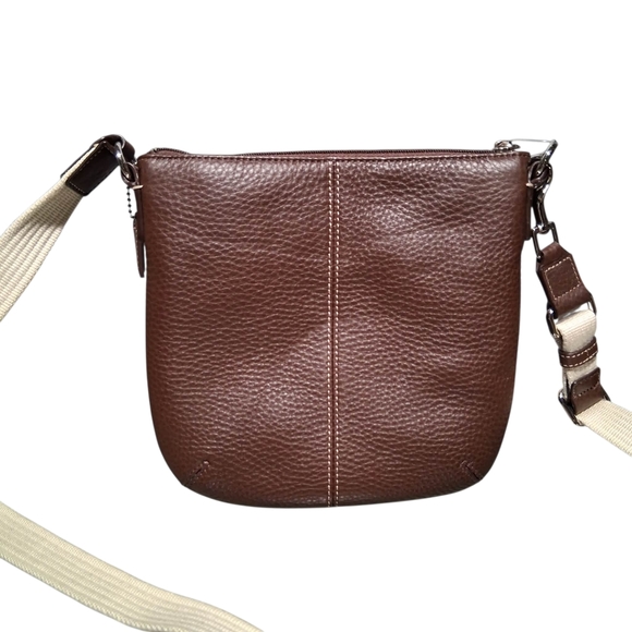 Coach Hamilton brown pebbled leather swingpack crossbody shoulder bag - Picture 4 of 12